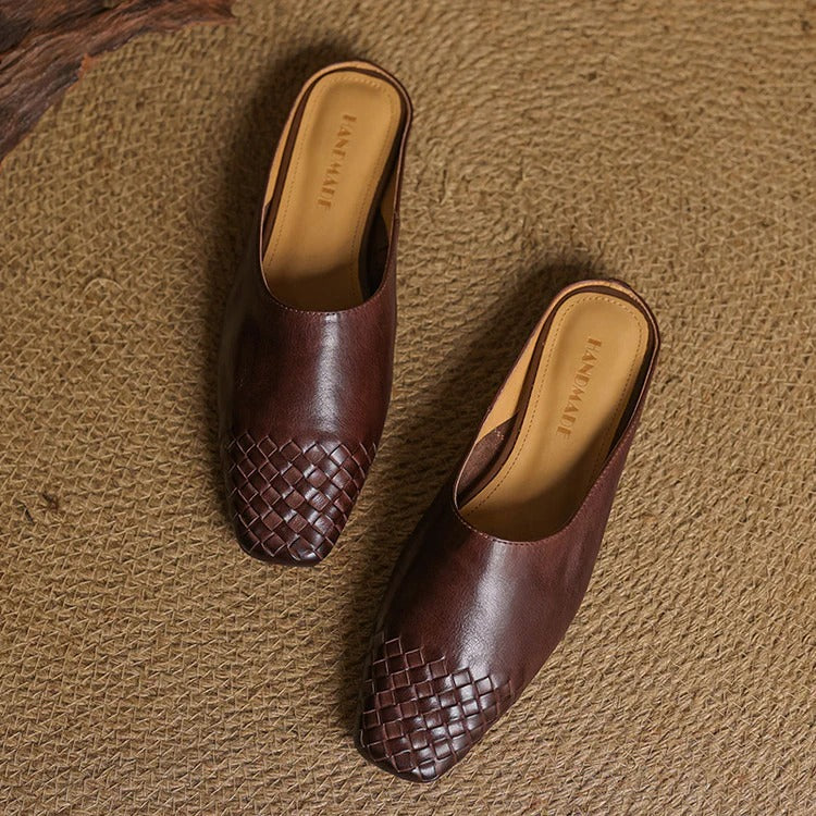 Women's Genuine Leather Mules - Everyday Minimalist Style