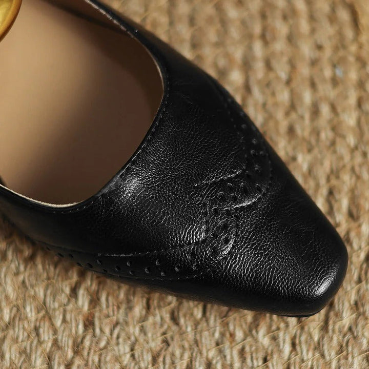 Women's Leather Wedges - Vintage Parisian Elegance