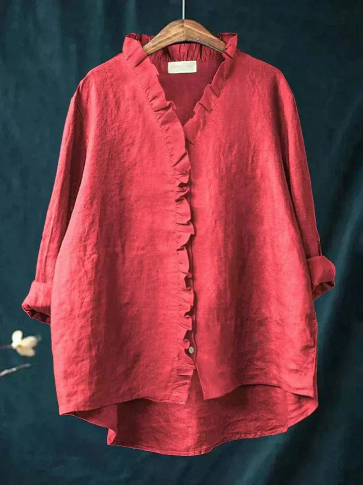 Women's Elegant Linen Blouse - Effortless Summer Style