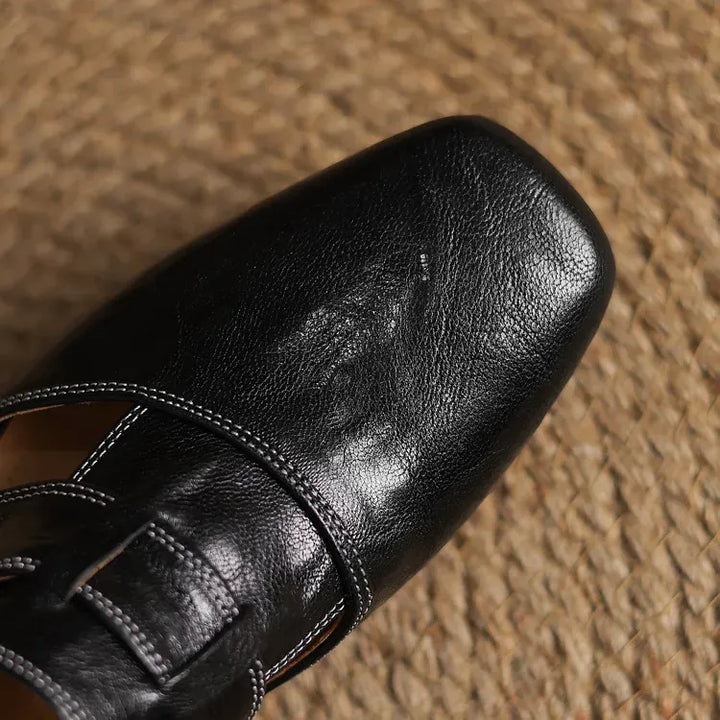 Women's Genuine Leather Mules - Everyday Parisian Elegance