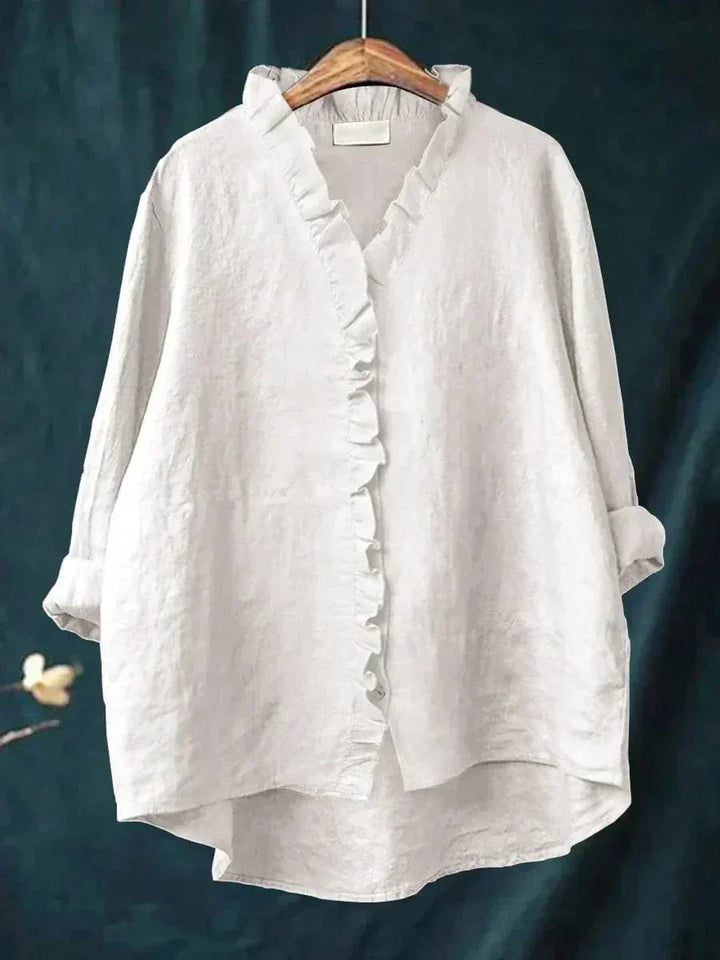 Women's Elegant Linen Blouse - Effortless Summer Style