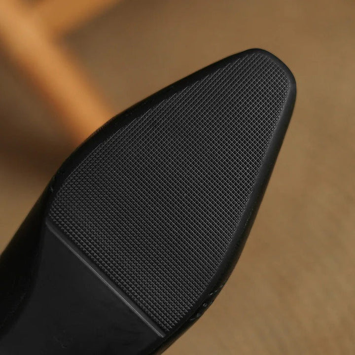 Women's Leather Wedges - Vintage Parisian Elegance