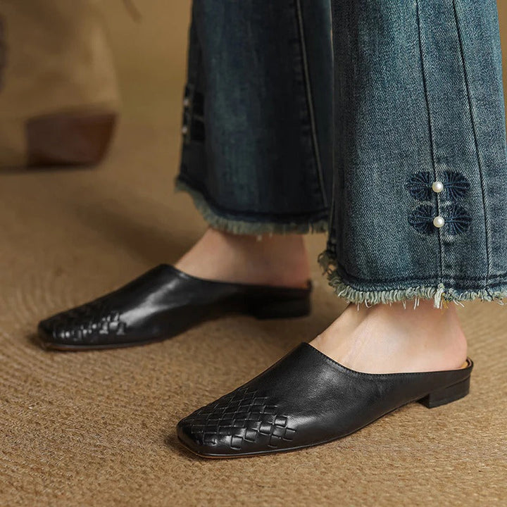 Women's Genuine Leather Mules - Everyday Minimalist Style