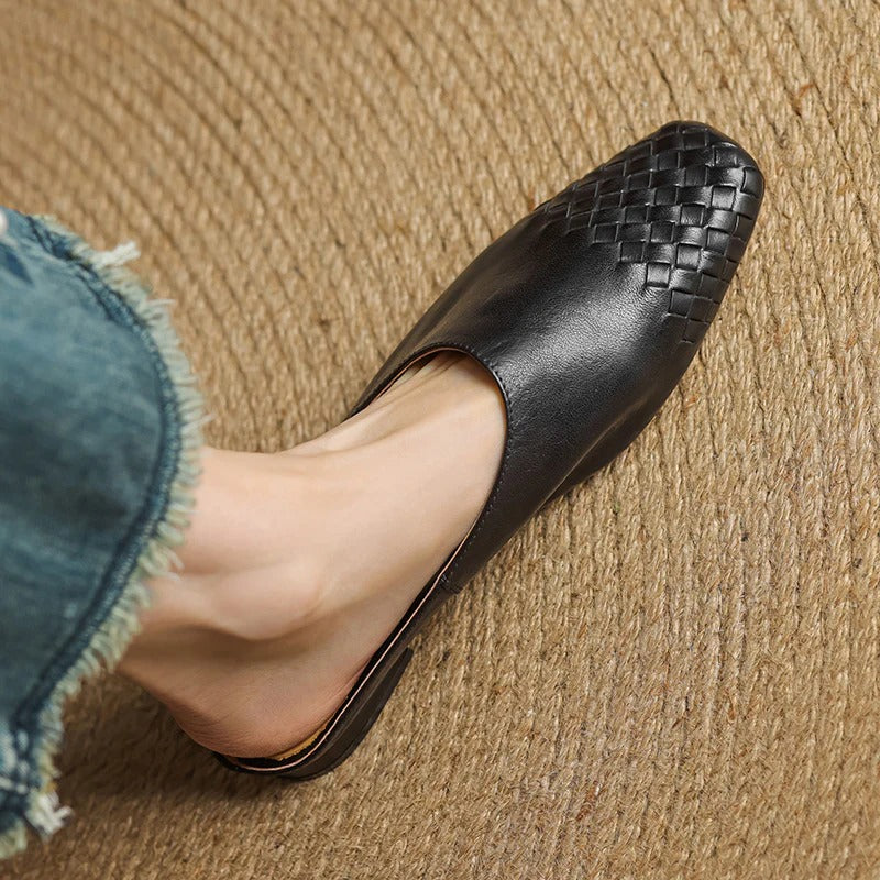 Women's Genuine Leather Mules - Everyday Minimalist Style