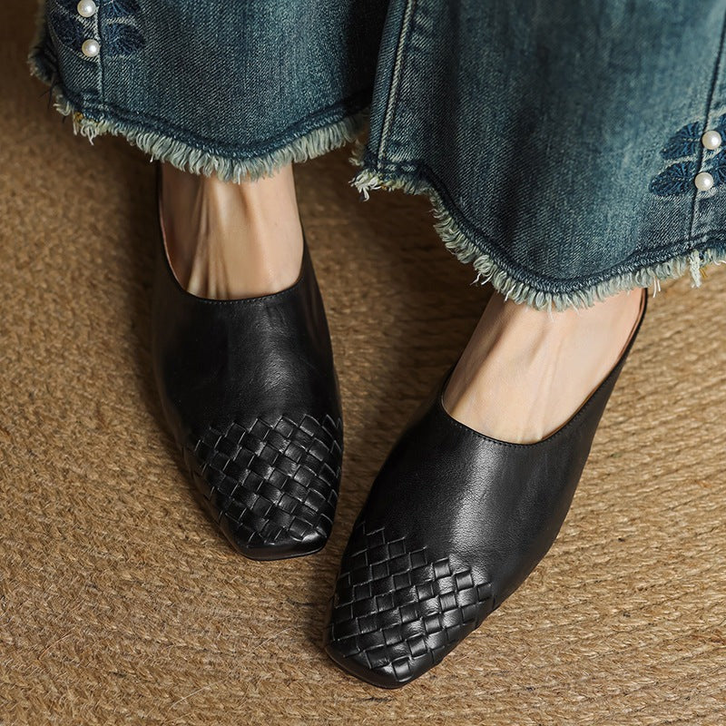 Women's Genuine Leather Mules - Everyday Minimalist Style