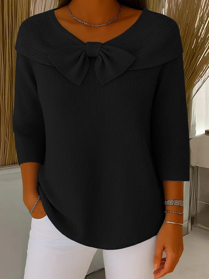 Women's Neeko Elegant Bow Sweater - Cozy & Chic for Any Occasion