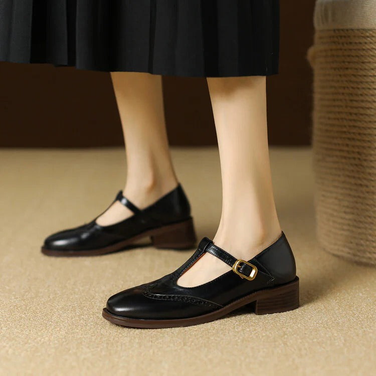 Women's Ruelle Leather Mary Jane Heels - Timeless Everyday Elegance