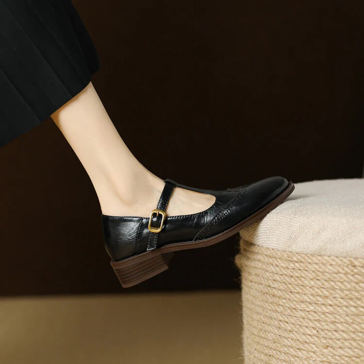 Women's Ruelle Leather Mary Jane Heels - Timeless Everyday Elegance