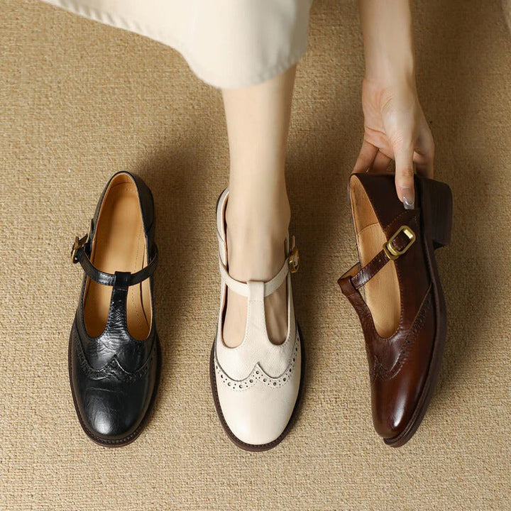 Women's Ruelle Leather Mary Jane Heels - Timeless Everyday Elegance