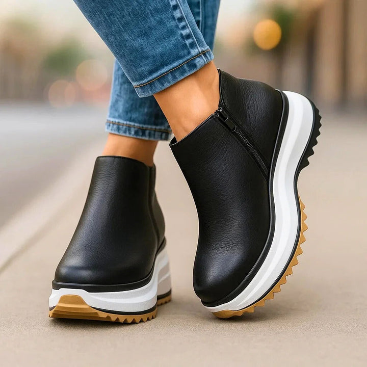 Women's Cassien Leather Platform Heels - Elevated All-Day Comfort