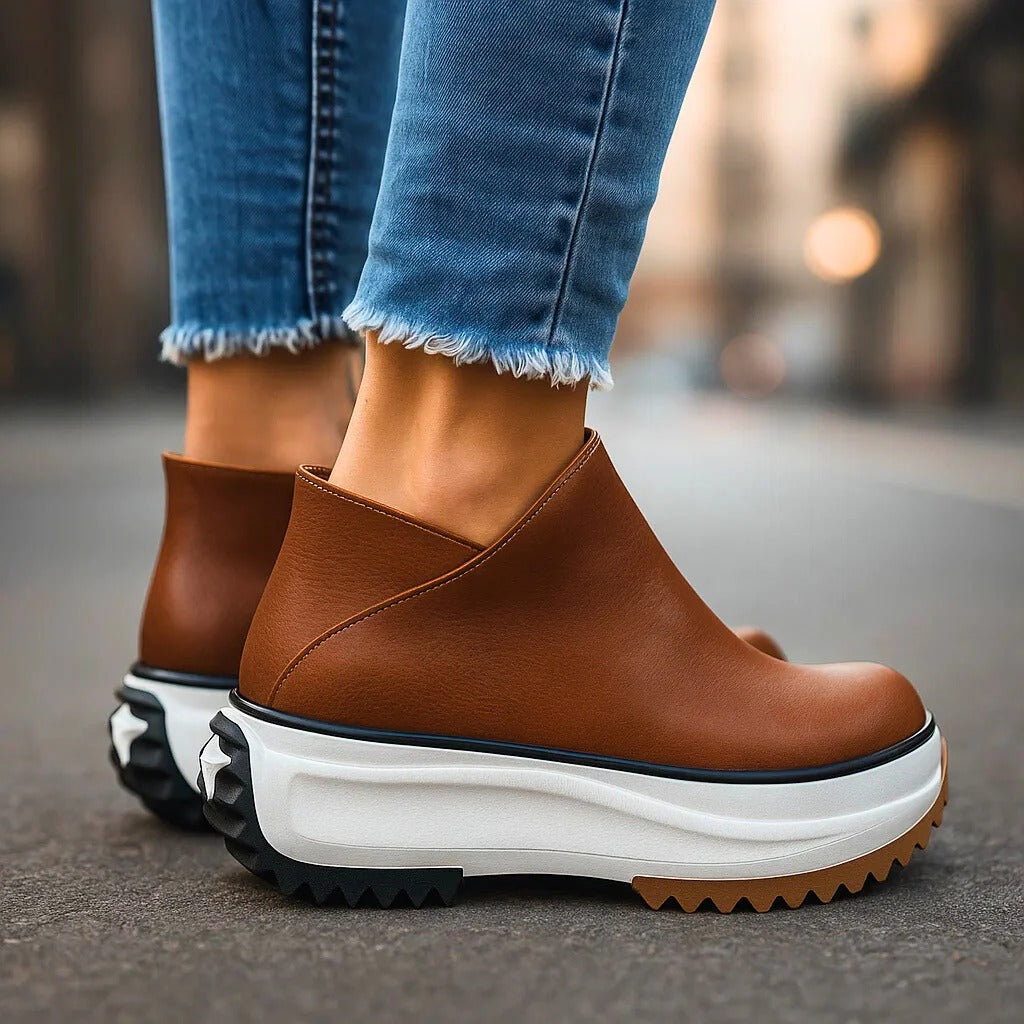 Women's Cassien Leather Platform Heels - Elevated All-Day Comfort
