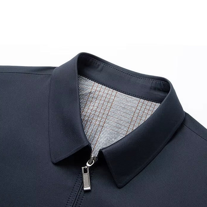 Men's Canvas Zip Jacket – Tailored Structured Casual Coat