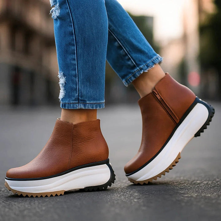 Women's Cassien Leather Platform Heels - Elevated All-Day Comfort