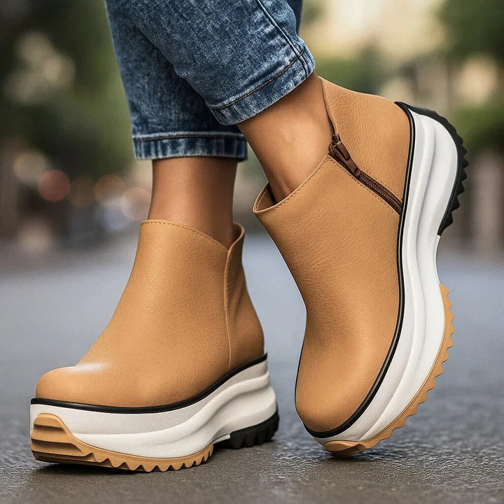 Women's Cassien Leather Platform Heels - Elevated All-Day Comfort