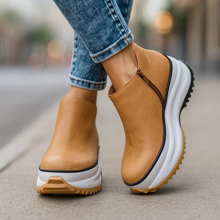 Women's Cassien Leather Platform Heels - Elevated All-Day Comfort