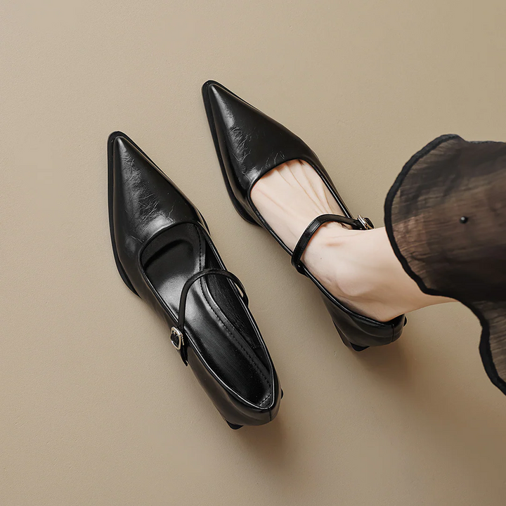 Women's Lureza Mary Janes - Modern Block Heel with Pointed Toe