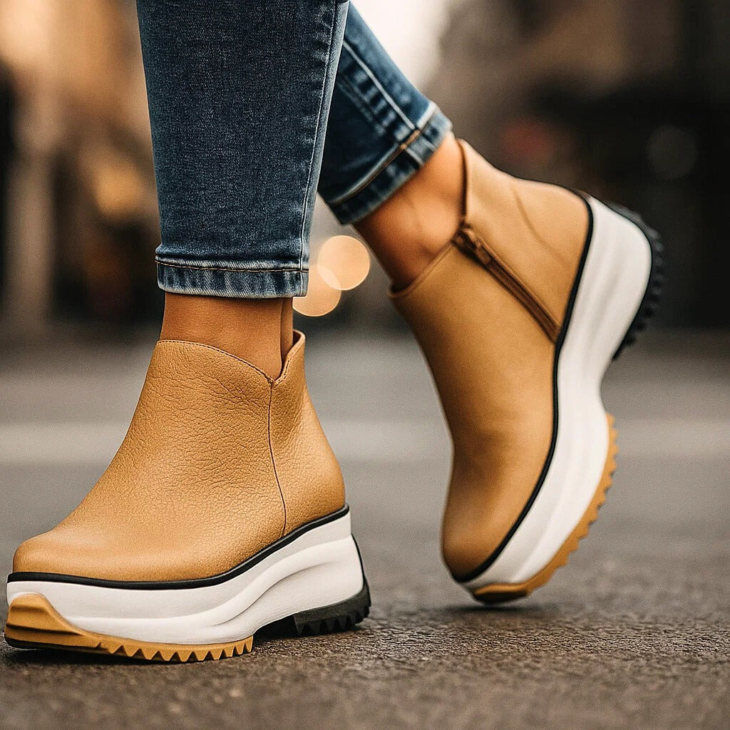 Women's Cassien Leather Platform Heels - Elevated All-Day Comfort