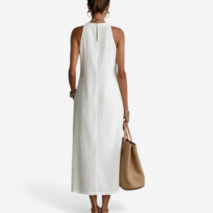 Women's Minimalist Midi Dress - Clean Lines, Effortless Style