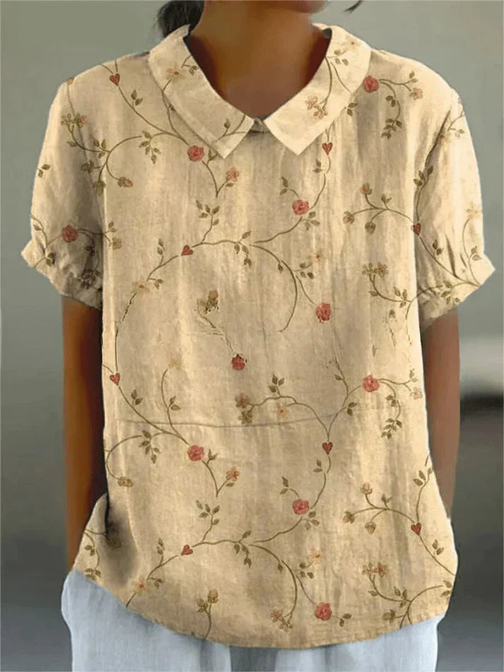 Women's Floral Pattern Blouse - Effortless Daily Elegance
