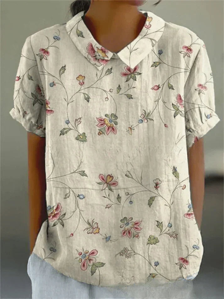 Women's Floral Pattern Blouse - Effortless Daily Elegance