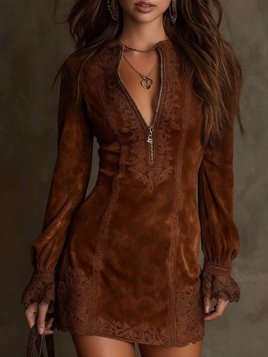 Women's Embroidered Zip Tunic - Effortless Everyday Layering