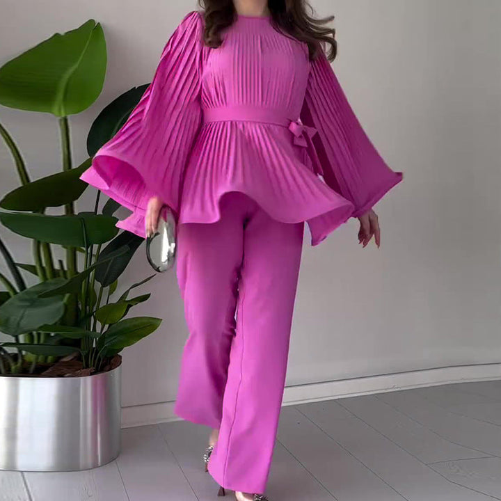 Women's Pleated Two-Piece Set - Effortless Elegance