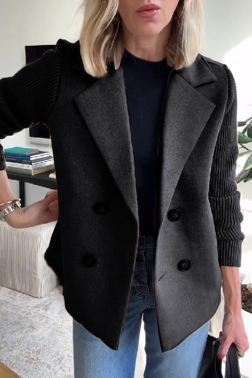 Women's Knit-Sleeve Blazer - Polished Look with Knit Comfort