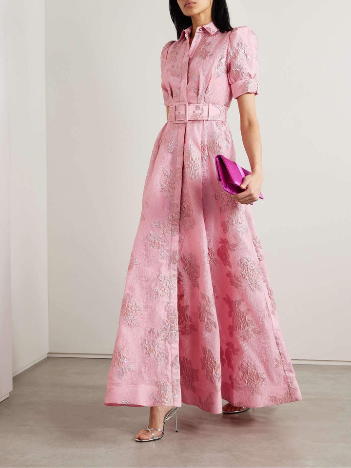 Women's Floral Print Puff Sleeve Dress - Perfect for Formal Events