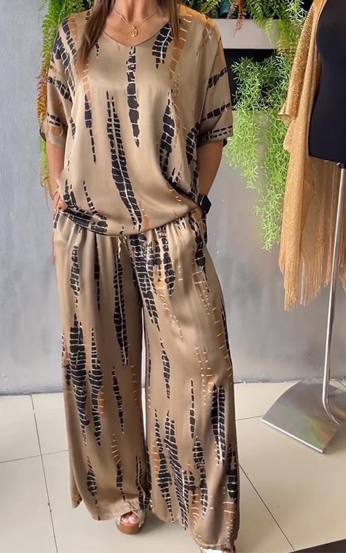 Women's Casual Printed Two-Piece Set - Effortless Style and Comfort