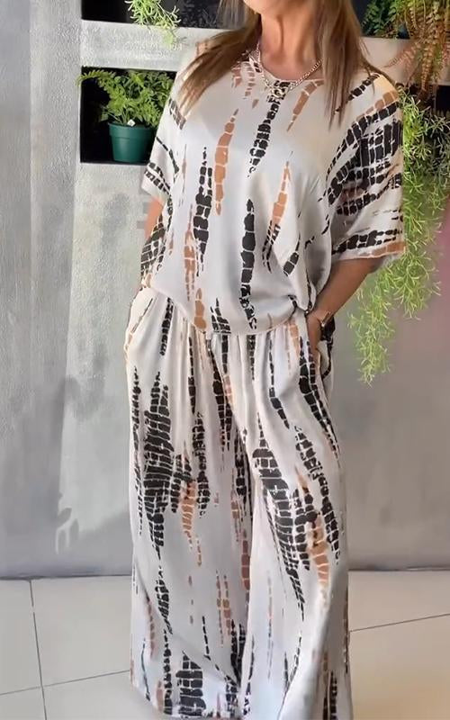 Women's Casual Printed Two-Piece Set - Effortless Style and Comfort