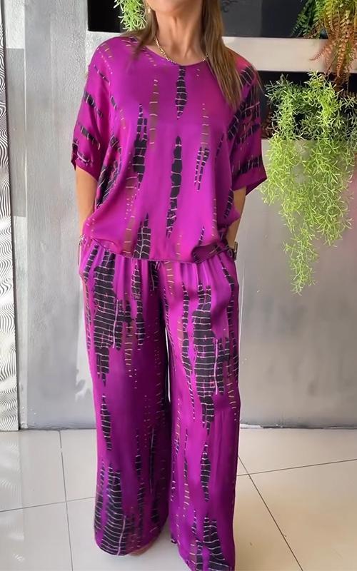 Women's Casual Printed Two-Piece Set - Effortless Style and Comfort