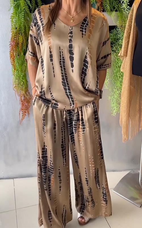 Women's Casual Printed Two-Piece Set - Effortless Style and Comfort