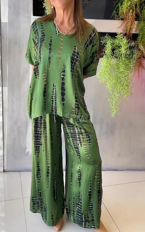 Women's Casual Printed Two-Piece Set - Effortless Style and Comfort