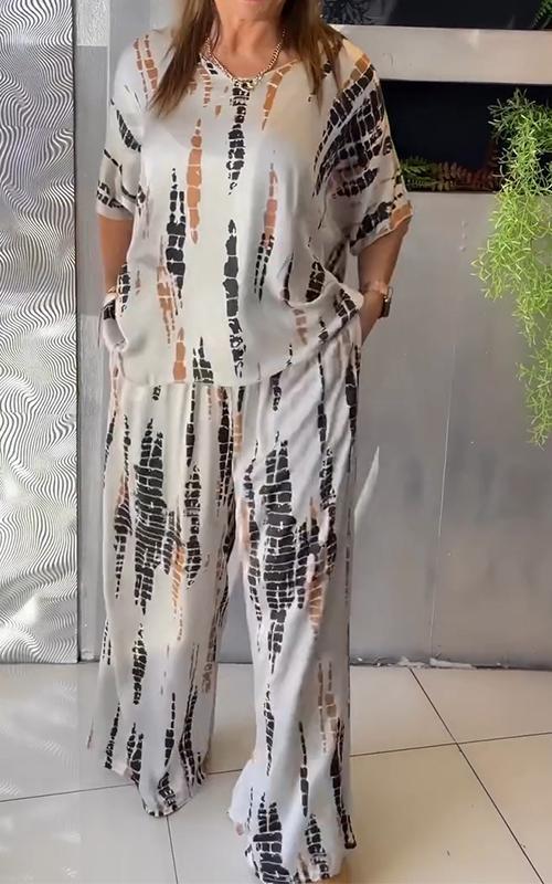 Women's Casual Printed Two-Piece Set - Effortless Style and Comfort