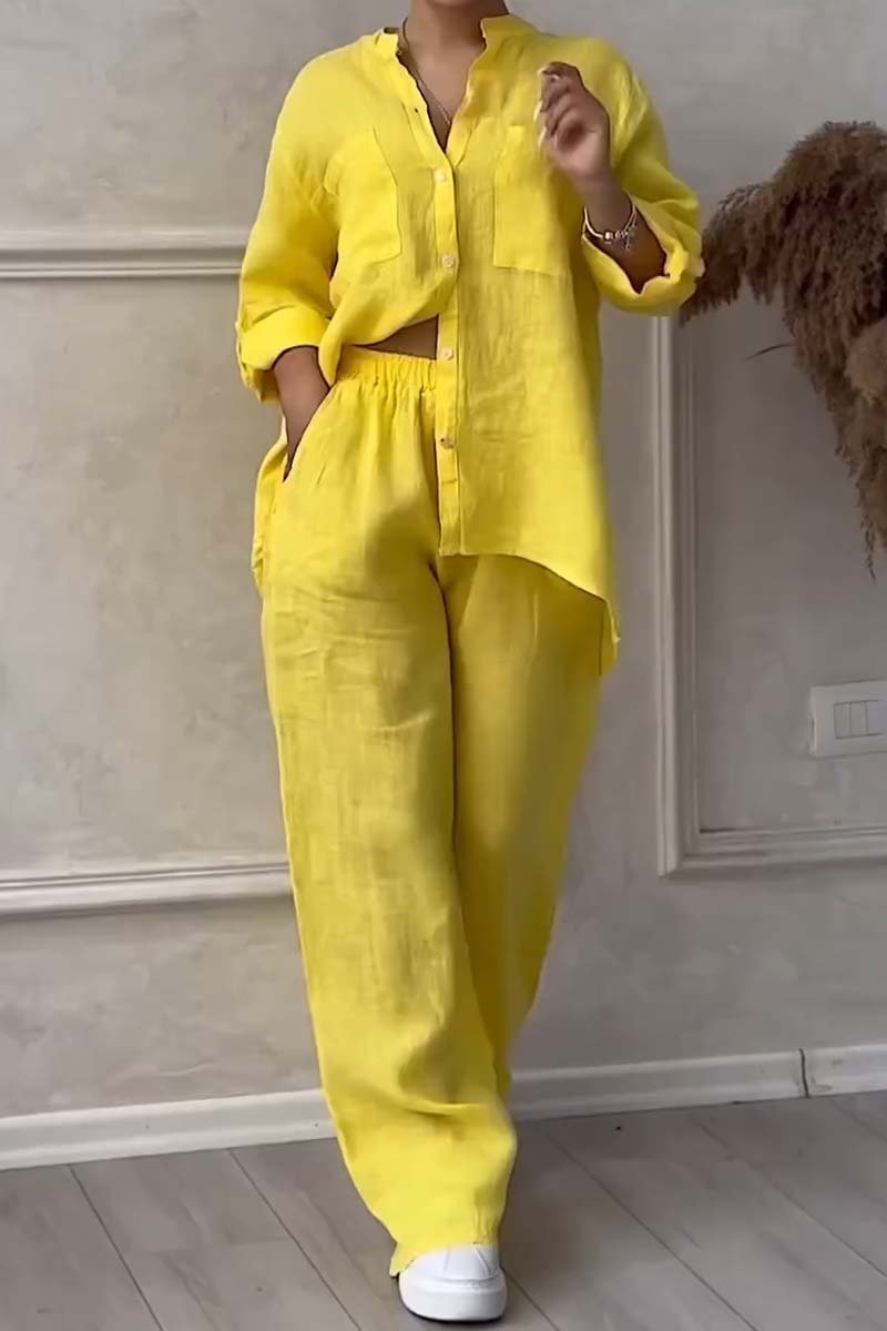 Women's Cotton and Linen Two-Piece Set - Effortless Elegance