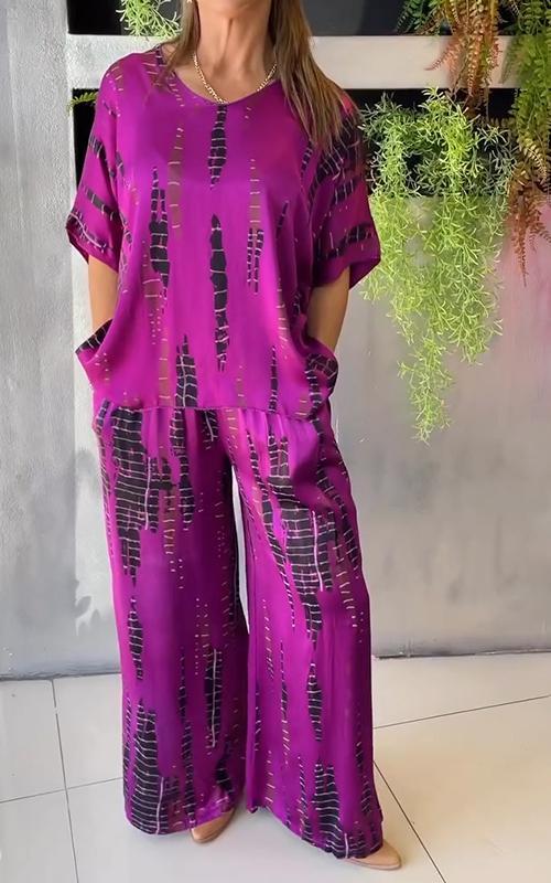 Women's Casual Printed Two-Piece Set - Effortless Style and Comfort