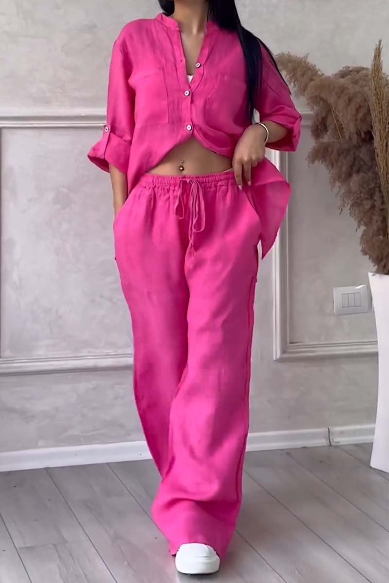 Women's Cotton and Linen Two-Piece Set - Effortless Elegance