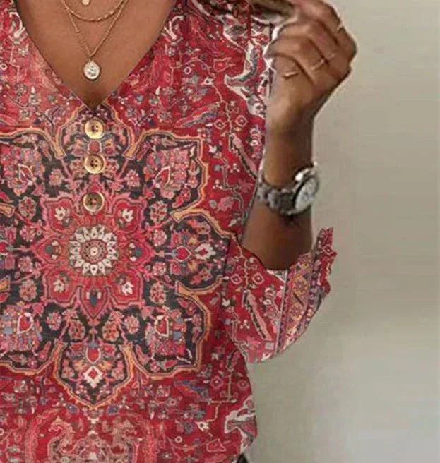 Women's Boho Ruffle Vintage Blouse - Effortless Romantic Style