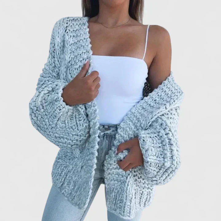 Women's Chunky Knit Open Cardigan - Cozy Layering Essential