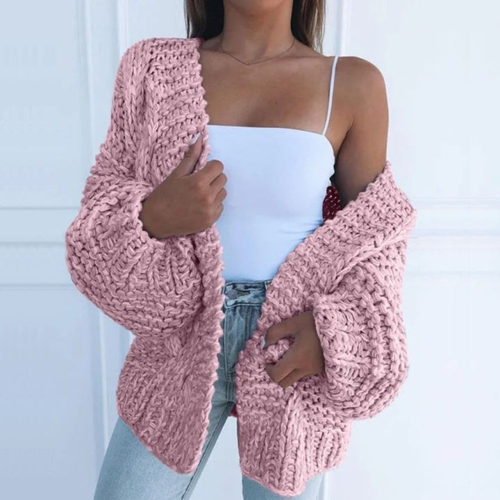 Women's Chunky Knit Open Cardigan - Cozy Layering Essential