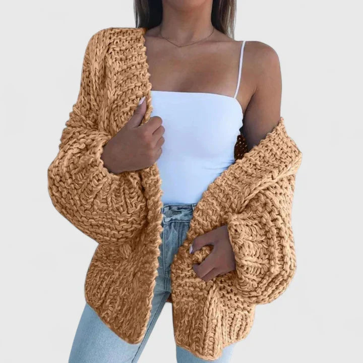 Women's Chunky Knit Open Cardigan - Cozy Layering Essential