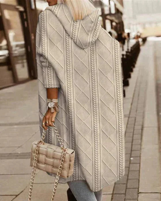 Women's Long Hooded Knit Cardigan – Cozy Layering Essential