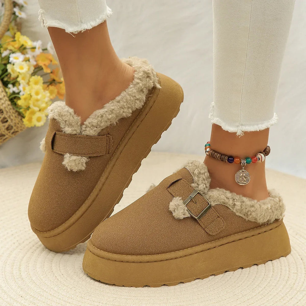 Women's Velvet Plush Slippers – Cosy Faux Suede House Shoes