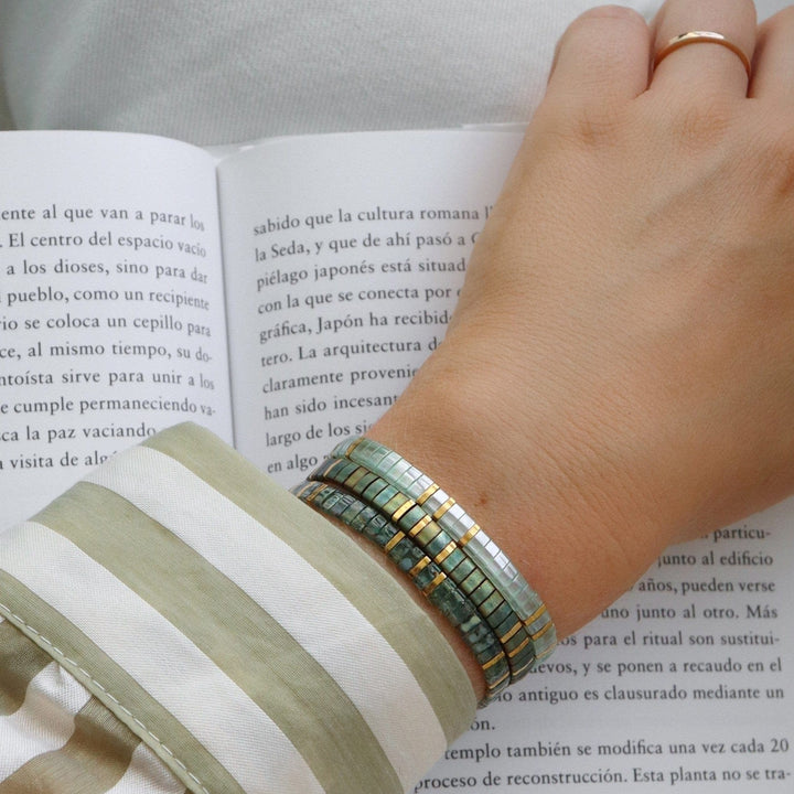 Luna Set - stackable Miyuki bead bracelet set, mix and match style