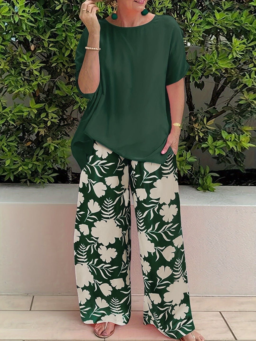 Women's Bonnie Floral Two-Piece Set - Everyday Elegance and Comfort