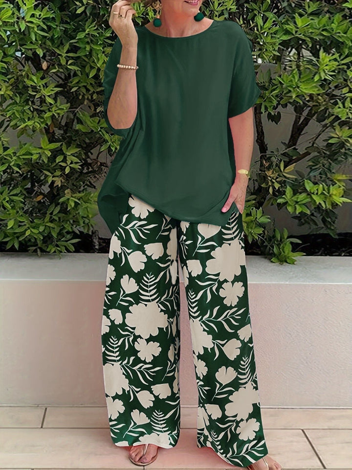 Women's Bonnie Floral Two-Piece Set - Everyday Elegance and Comfort