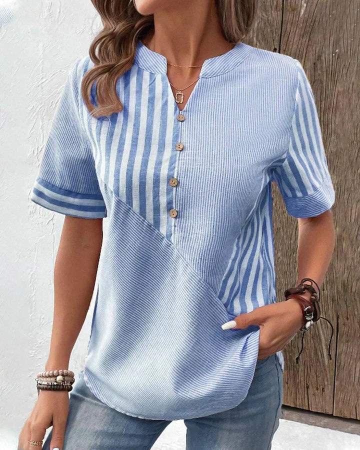Women's Soft Striped Blouse - Effortless Everyday Elegance