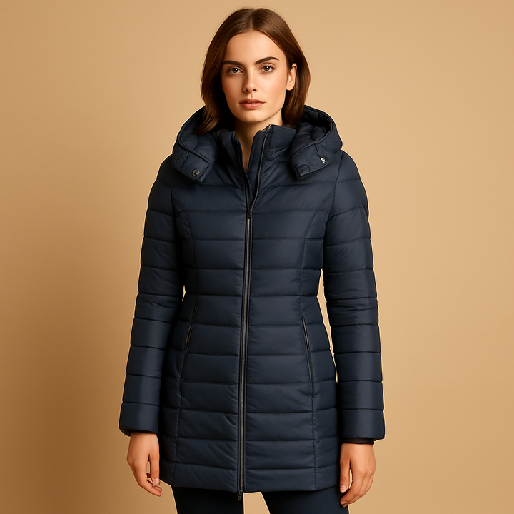 Women's Audrey Mid-Length Puffer Jacket - Cold-Weather Elegance