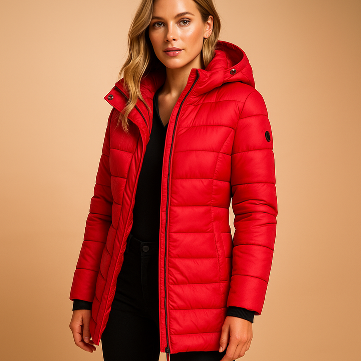 Women's Audrey Mid-Length Puffer Jacket - Cold-Weather Elegance