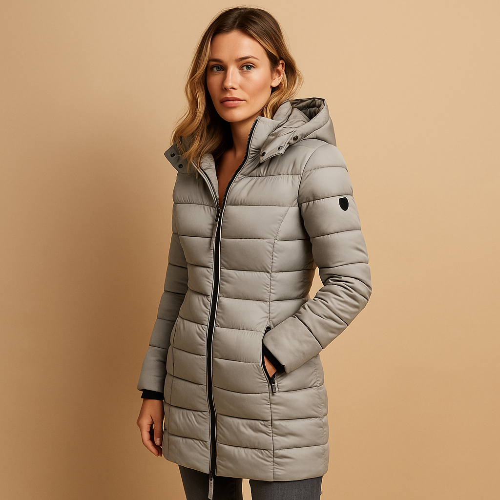 Women's Audrey Mid-Length Puffer Jacket - Cold-Weather Elegance